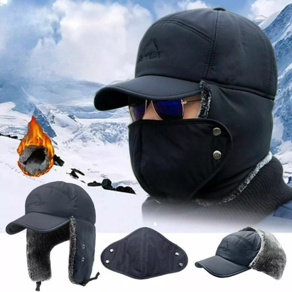 Топла Зимна Шапка с Маска За Уста - BOMBERKO®, topla zimna shapka s maska za usta bomberko
