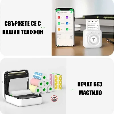 Преносим Безмастилен Принтер за Моментни Снимки MiniPrint®