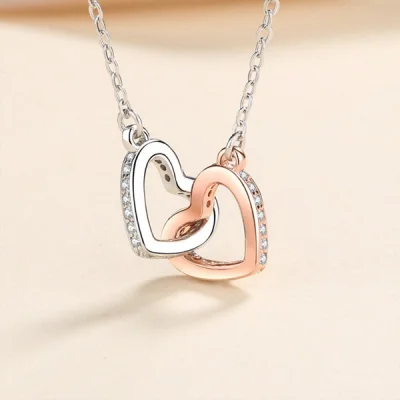 🌹 Луксозно Колие с Покритие от 14-Каратово Бяло Злато и Цирконий ENAMORA® + Подаръчна Кутия 🎁