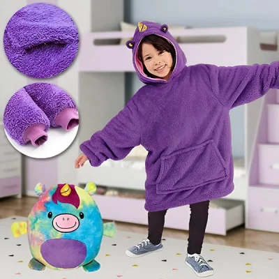 3 в 1 Играчка, Възглавница и Суитшърт - PILLOWPET® Дъгов Еднорог