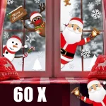 60 бр. Декоративни Коледни Стикери за Вълшебна Атмосфера XMASCLINGS, 90 br dekorativni koledni stikeri za valshebna atmosfera xmasclings