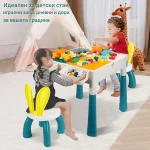 Мултифункционална Детска Маса За Игра + Конструкторни Блокчета (101 бр.) - KOCLINKA®, multifunkcionalna detska masa za igra konstruktorni blokcheta 101 br koclinka